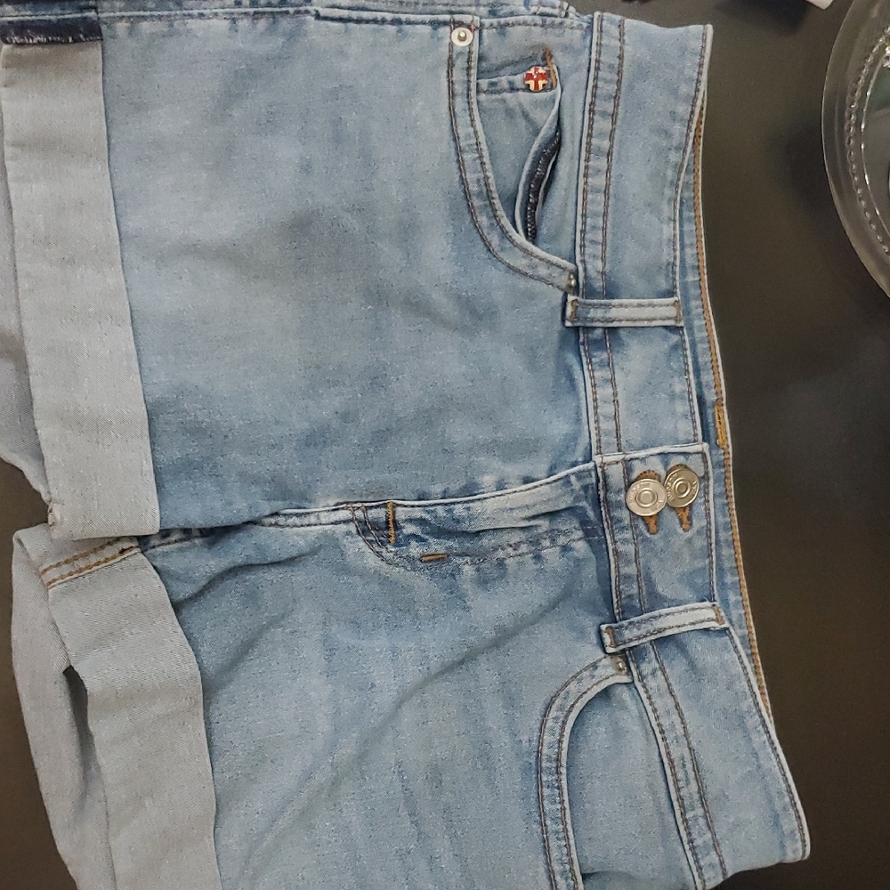 Hudson Jeans Light Blue Cuffed Denim Shorts